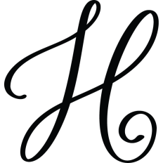 Letter H Calligraphy Monogram