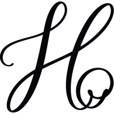 Letter H Calligraphy Monogram