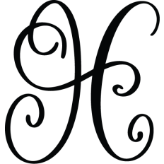 Letter H Calligraphy Monogram