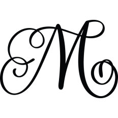 Letter M Calligraphy Monogram