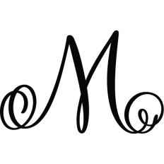 Letter M Calligraphy Monogram