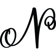 Letter N Calligraphy Monogram