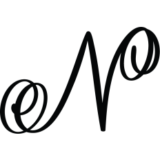 Letter N Calligraphy Monogram