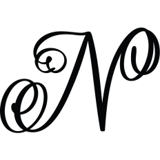 Letter N Calligraphy Monogram