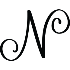 Letter N Calligraphy Monogram