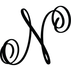 Letter N Calligraphy Monogram