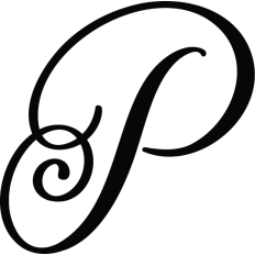 Letter P Calligraphy Monogram