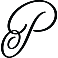 Letter P Calligraphy Monogram