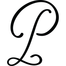 Letter P Calligraphy Monogram