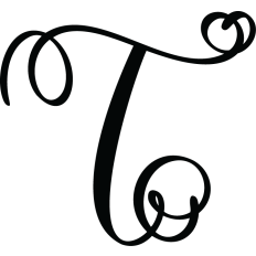 Letter T Calligraphy Monogram