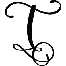 Letter T Calligraphy Monogram