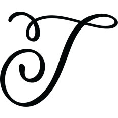 Letter T Calligraphy Monogram