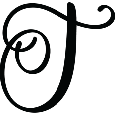 Letter T Calligraphy Monogram