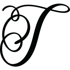 Letter T Calligraphy Monogram