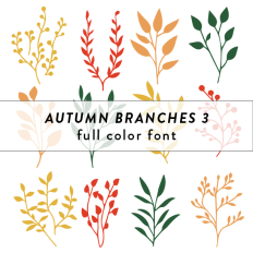 Autumn Branches 3 Full Color Font