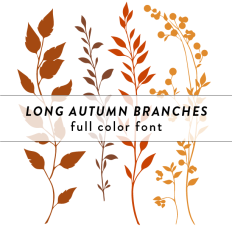 Long  Autumn Branches Full Color Font