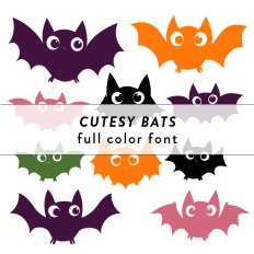 Cutesy Bats Full Color Font