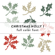 Christmas holly 1 full color font