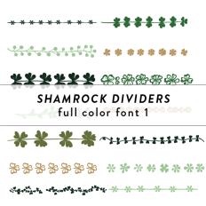 Shamrock Doodle Dividers Full Color Font