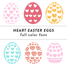 Heart Easter Eggs Full Color Font