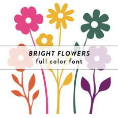 Bright Flowers Full Color Font