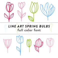 Line Art Spring Bulbs
