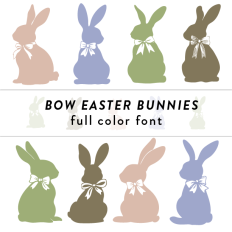 Bow Easter Bunnies Full Color Font