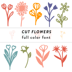 Cut Flowers Full Color Font