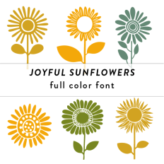 Joyful Sunflowers Full Color font