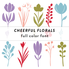 Cheerful Florals Full Color Font