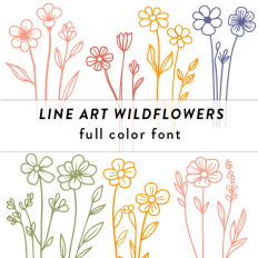 Line Art Wildflowers