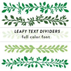 Leafy Text Dividers Full Color Font