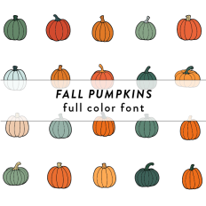 fall pumpkins full color font