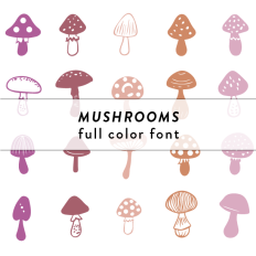 mushrooms full color font