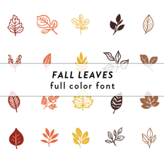 fall leaves full color font
