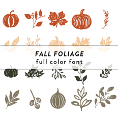 fall foliage full color font