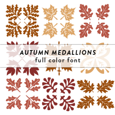 autumn leaf medallions full color font