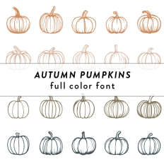 autumn pumpkins full color font