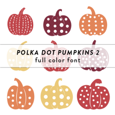 Polka Dot Pumpkins 2 Full Color Font 