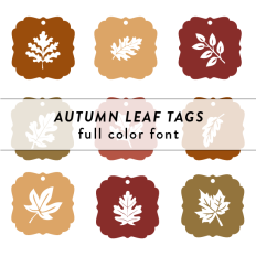 Autumn Leaf Tags Full Color Font