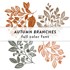 Autumn Branches Full Color Font