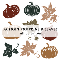 Pumpkins and Leaves 2 Full Color Font