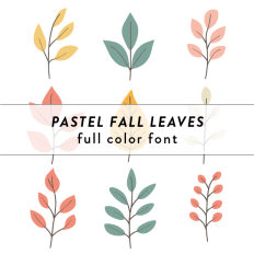 Pastel Fall Leaves Full Color Font