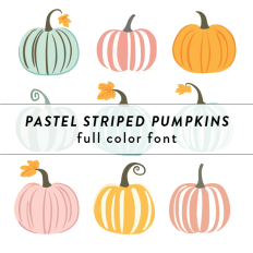 Pastel Striped Pumpkins Full Color Font