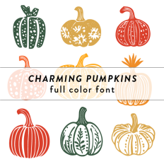 Charming Pumpkins Full Color Font