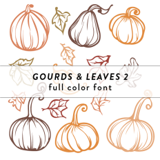 Gourds and Leaves 2 Full Color Font