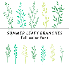 Summer Leafy Branches Full Color font