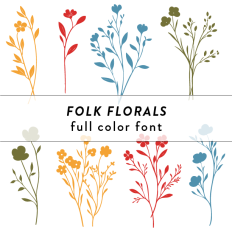 Folk Florals Full Color Font