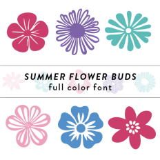 Summer Flower Buds Full Color Font