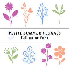 Petitie Summer Florals Full Color Font